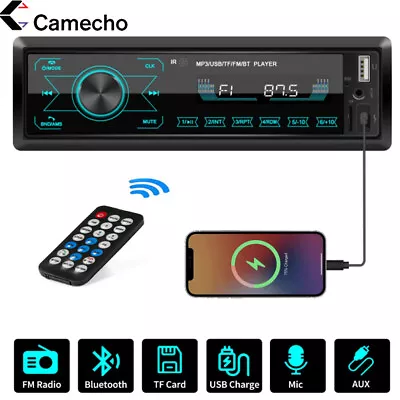 Car Stereo Audio In-Dash FM Aux Input Receiver SD USB MP3 Radio Player Bluetooth • $18.99