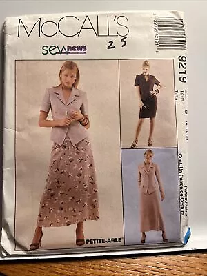 McCalls 9219 Fitted Jacket & Maxi Or Pencil Skirt Size 8-10-12 Pattern UNCUT • $8.31