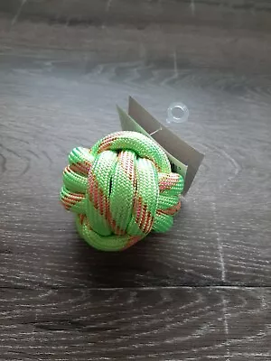 (1) Monkey Fist Knot Rope Ball Large Dog Toy 3  Neon Green  • $8.95