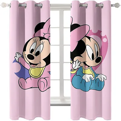 £34.68 • Buy Kids Mickey Mouse Curtains Thick 3D Blackout Curtains Thermal Ring Top Eyelet LG