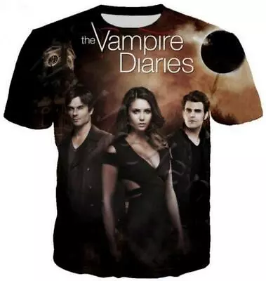 Fashion TV The Vampire Diary 3D Print T-Shirt Women/Men's Casual Short Sleeve 2 • £8.39