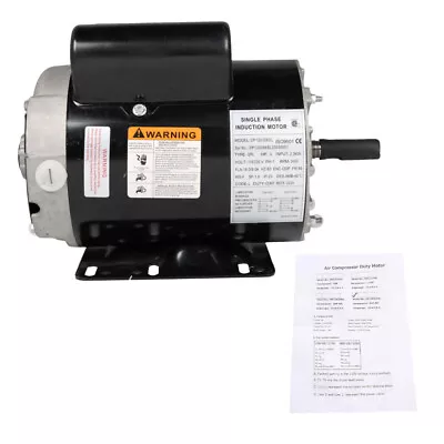 3450 RPM 3 HP SPL Electric Motor Compressor Duty 56 Frame 1 Phase 115/230 Volts • $136