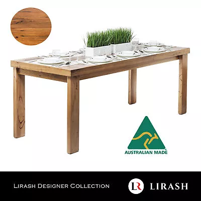 Solid Timber Dining Table 200cm Clear Finish 8 Seater Wooden Kitchen Table • $1245