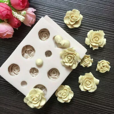 Rose Silicone Cake Fondant Sugarcraft Mold Icing Cutter Mould Decorating Tool • £5.25