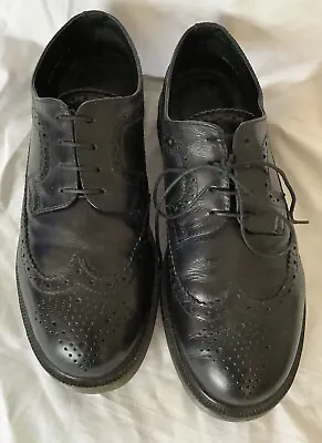 Mens Heavy Duty Black Leather Oaktrak Brogues Belvoir Style Sz 7 • £14