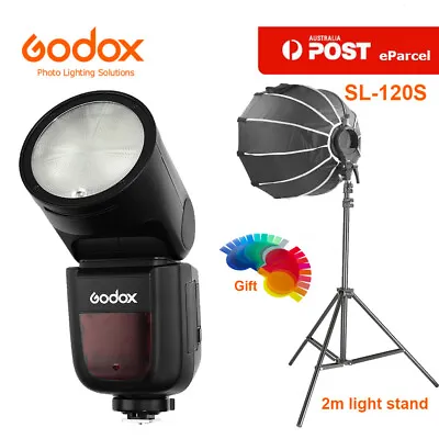 Godox V1- C /S /N /F Camera Flash Speedlite +120CM Speedite Softbox & 2m Stand • $348