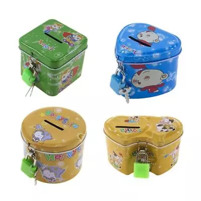 £4.52 • Buy Cute Cartoon Piggy Bank Safe Money Box With Lock Key Creative Coin Boxes Saving