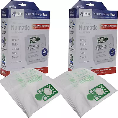 10 Hepa Flo Cloth HEPAFLO Vacuum Dust Bags For Numatic Henry James Hetty Hoovers • £7.99