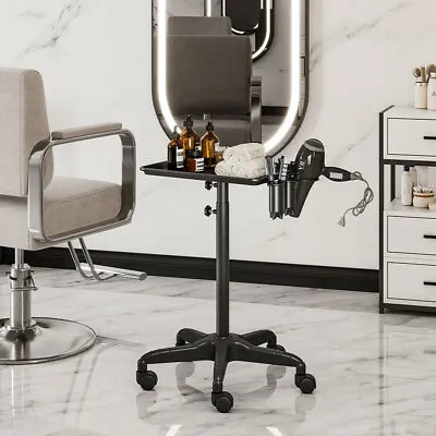 Height Adjusta Salon Hairdresser Trolley Beauty Barber Storage Tray Rolling Cart • £44.95