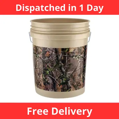 Brown Tan 5 Gal Camo Pail Camouflage 5 Gallon Bucket Realtree APG Buckets • $11.27