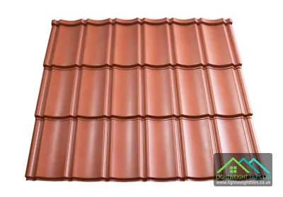 £19.59 • Buy Lightweight Plastic Roof Tiles Pan Tile Sheets Red Shed Cabins Stables Garages 