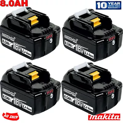 4X Genuine 8.0AH LITHIUM ION BATTERY LXT FOR MAKITA BL1860 BL1830 CORDLESS PACK • $134.98