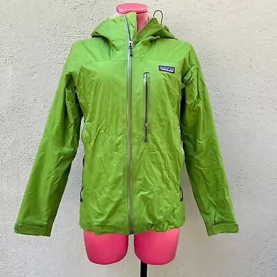 Patagonia Nano Storm Jacket Women Lime Green Hood Casual Pockets Full Zip XS • $74.99
