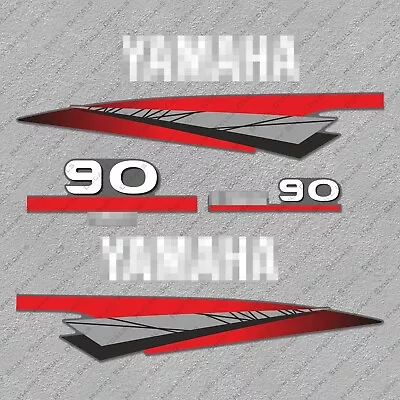 Yamaha 90 HP Two 2 Stroke Outboard Engine Decals Sticker Set Reproduction 90HP • $76.64