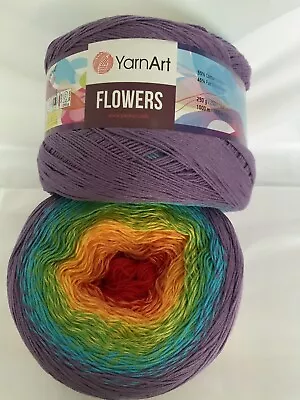 £10.50 • Buy YarnArt Flowers 250g Cotton Mix Cake 4 Ply Knitting/Crochet Yarn Shade 277