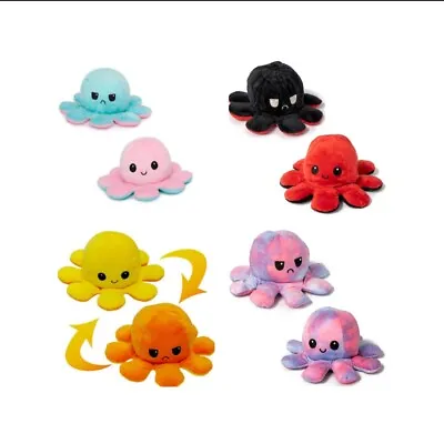 New Official 8” Reversible Octopus Plush Soft Toy Kid Plushy Mood Changing Gift • £5.69