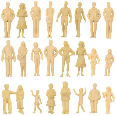 24pcs Model Trains G Scale 1:25 Unpainted Figures People 21 Different Poses • $13.99