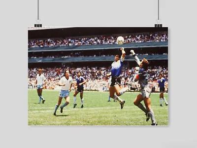 Hand Of God Diego Maradona Football Poster World Cup Vs England Art A3 A4 Size • £8.95