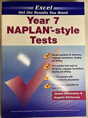 NAPLAN-style Tests: Year 7 By James A. Athanasou (English) Paperback Book • $24