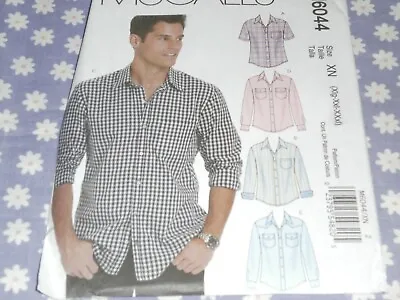 McCALL'S 6044 MEN'S SHIRTS WITH VARIATIONS PATTERN-NEW- UNCUT-SIZES 46-56 • $10.99