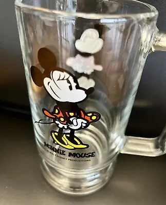 Disney Minnie Mouse Beer Glass Mug 12 Oz. Vintage • $8