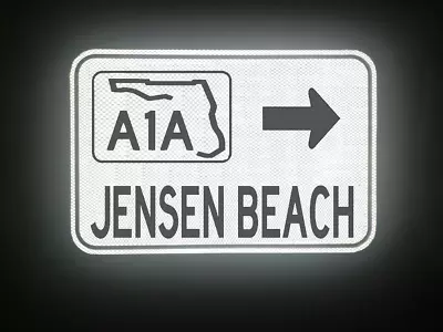 JENSEN BEACH Florida Highway A1A Route Road Sign 18 X12  Palm City • $49