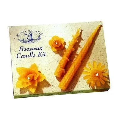 £11.99 • Buy Natural Bees Wax Rolled Candle Making Starter Kit House Of Crafts Gift Set Mk002