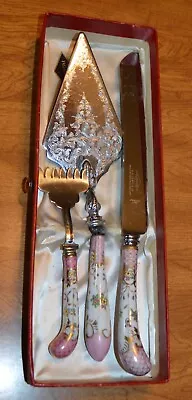 Vintage 3-pc.  A.e. Lewis & Co.  Sheffield England Floraine Serving Untensil Set • $35