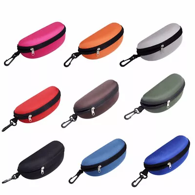 Portable Large Zipper Eye Glasses Sunglasses Hard Case Box Protector Hold Gift • £4.49