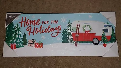 Vintage Shasta Camper Trailer Christmas Painting  Art Winter Scene Picture NEW • $33.75