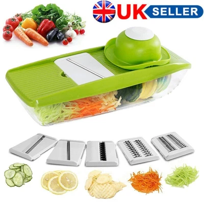 £8.99 • Buy 5 In1 Mandoline Slicer Vegetable Cutter Julienne Fruit Food Peeler Grater Tool