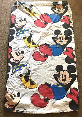 Vintage 80's Disney Mickey Minnie Mouse TWIN Bed Fitted Mattress Sheet Wamsutta • $11.88