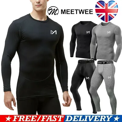 £9.99 • Buy Mens Compression Shirt Base Layer Top Sports Tights Long Sleeve Activewear Tops