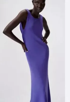 New Zara Special Edition Bodycon Purple Maxi Dress Small Aus 8 • $15