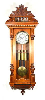 50  Antique 1890 German Gustav Becker Grand Sonnerie Vienna Regulator Wall Clock • £2877.98
