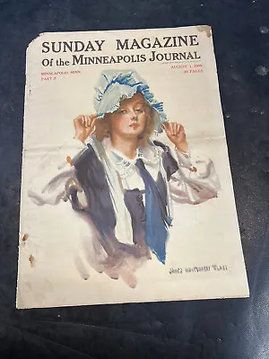 1909 Sunday Magazine Minneapolis Journal Woman Blue Dress Mennen Toilet Powder • $19.95