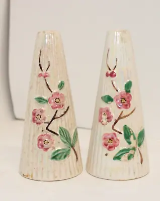 Vintage Maling Luster Ware Blossom Design Salt And Pepper Pots Made In The 1950 • £4.99