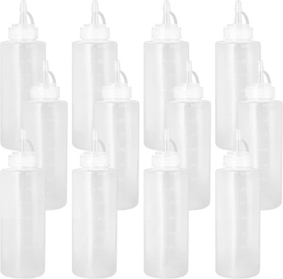 £25.70 • Buy AKOLAFE 12PCS Sauce Bottles Plastic 12oz Squeeze Bottles With Nozzles Squeezy