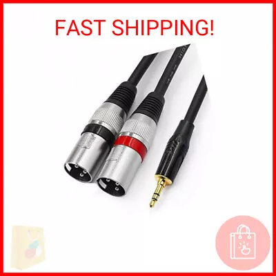 Senor Cable 3.5mm To Dual XLR Stereo Cable 1/8 Inch Mini Jack To 2 XLR Male Y Sp • $11.32