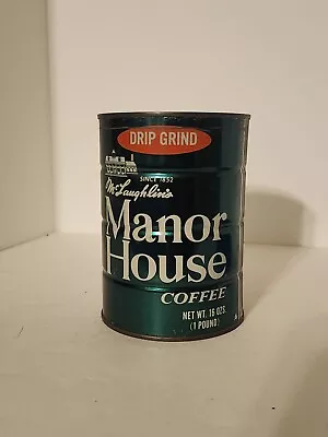 Vintage McLaughlin’s Manor House Coffee Can 1 Lb No Lid Drip Grind Chicago • $14.75