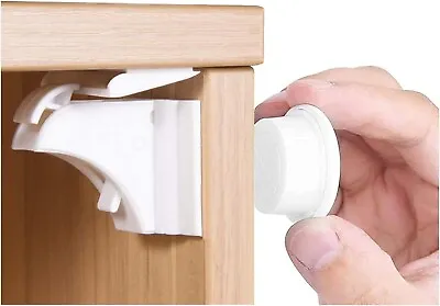 £6.89 • Buy 4 Invisible Magnetic Baby Child Pet Proof Cupboard Door Drawer Safety Lock Catch