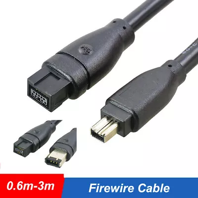 Firewire 800 To 400 9Pin To 9Pin /9Pin To 6Pin / 9Pin To 4Pin Cable Lead 0.6m-3m • $10.90