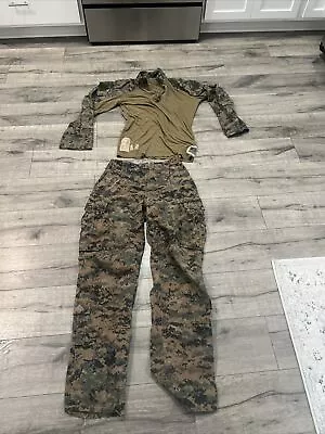 FROG Combat SET Woodland MARPAT SMALL LONG PANTS/ M-R TOP Fire Resistant USMC • $650