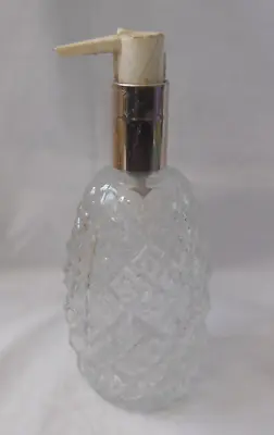 Vintage Avon Collectable Pineapple Crystal Glass Lotion Soap Dispenser Decanter • $35