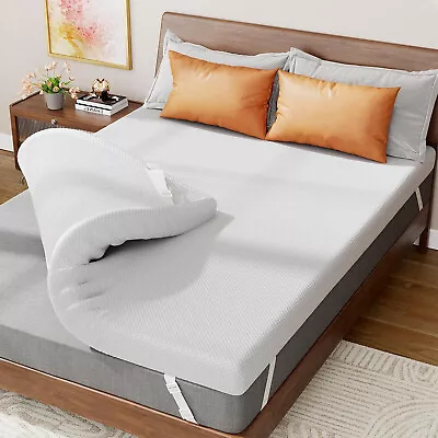 3 Inch Gel Memory Foam Mattress Topper Twin With Cover Cooling Mattress Topper • $59.99