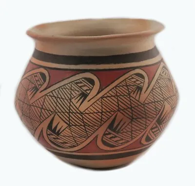 $590 • Buy Beautiful Hopi Polychrome Migration Pattern Jar By Leah Nampeyo  ~ Signed