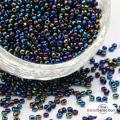 £2.99 • Buy 50g RAINBOW AB BLACK PURPLE METALLIC GLASS SEED BEADS 11/0 2mm 8/0 3mm 6/0 4mm