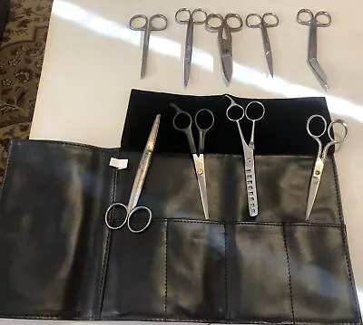 Lot Of 9 Scissors With Case From Germany Italy USA In Great Condition • $14.50