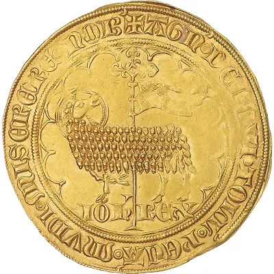 [#1046417] Coin France Jean II Le Bon Mouton D'or 1350-1364 Flan Large AU( • $5263.50