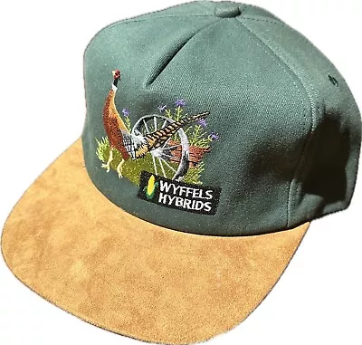 Vintage K Products USA MADE Wyffels Farm Trucker Hat Snapback Farmer Cap Green • $24.97